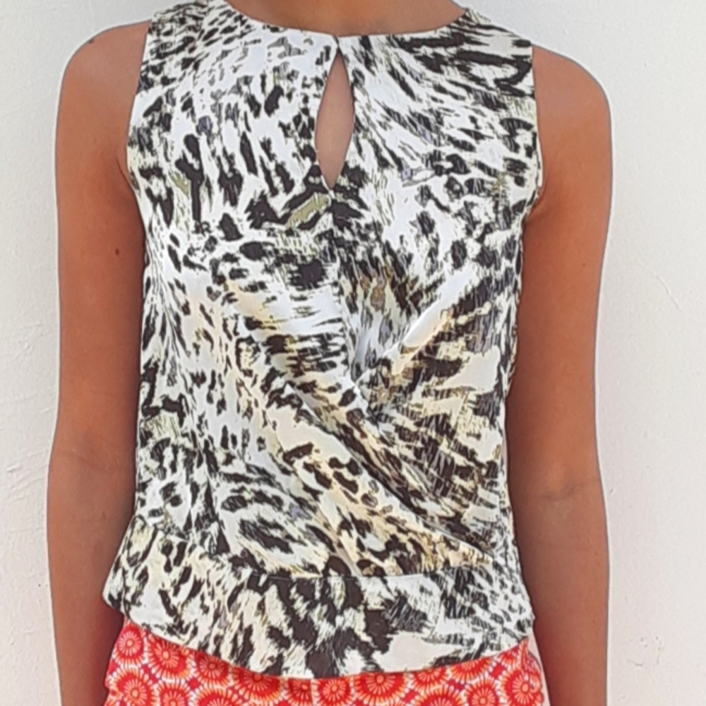 Ann Taylor Animal Print Sleeveless Top Size 6